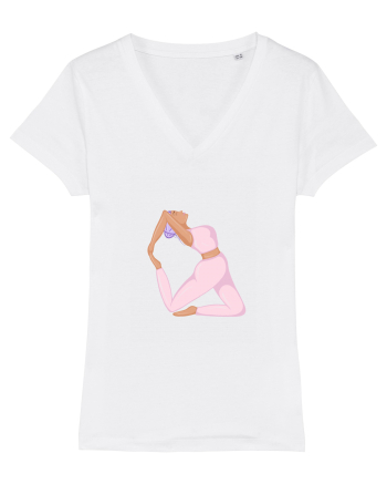 Pink Yoga Girl White
