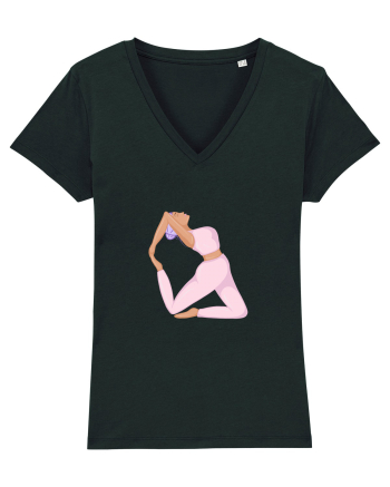 Pink Yoga Girl Black
