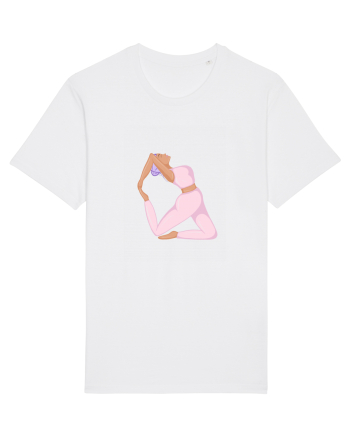 Pink Yoga Girl White