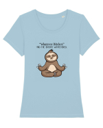 Sloth Yoga Design Tricou mânecă scurtă guler larg fitted Damă Expresser