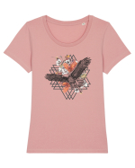 Vultur Floral  Tricou mânecă scurtă guler larg fitted Damă Expresser