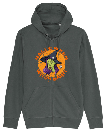 Halloween Witch Night Green Face Witch Anthracite
