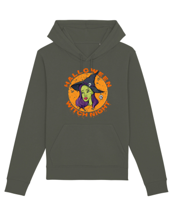 Halloween Witch Night Green Face Witch Khaki