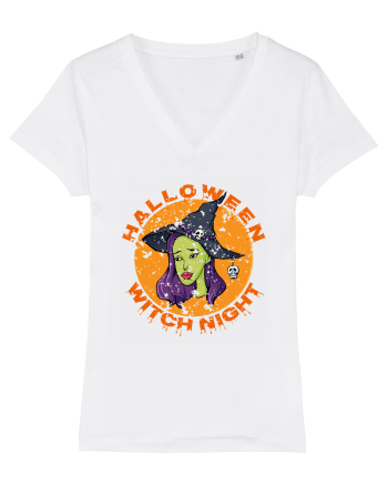 Halloween Witch Night Green Face Witch White