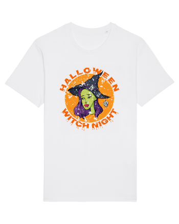 Halloween Witch Night Green Face Witch White