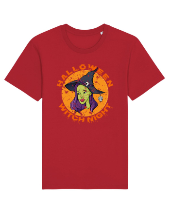 Halloween Witch Night Green Face Witch Red