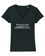 Caracterul unui om. Tricou mânecă scurtă guler V Damă Evoker