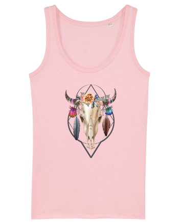Craniu cu Pene Colorat Cotton Pink