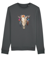 Craniu cu Pene Colorat Bluză mânecă lungă Unisex Rise