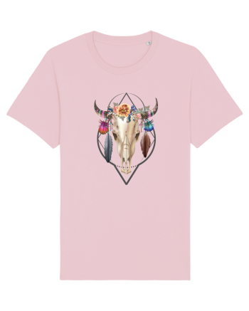 Craniu cu Pene Colorat Cotton Pink