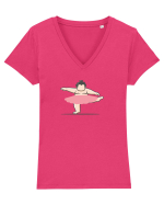 Sumo Ballerina Tricou mânecă scurtă guler V Damă Evoker