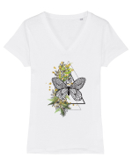 Fluturi Verde  Tricou mânecă scurtă guler V Damă Evoker