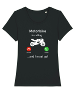 Motorbike Is Calling Tricou mânecă scurtă guler larg fitted Damă Expresser