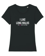 I Like Long Walks Tricou mânecă scurtă guler larg fitted Damă Expresser