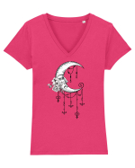 Luna Floral Tricou mânecă scurtă guler V Damă Evoker