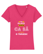 Imi place viata  Tricou mânecă scurtă guler V Damă Evoker