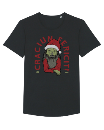 Craciun Fericit Ugly Green Santa Skull Black