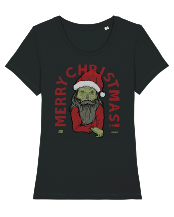 Ugly Santa Green Skull Merry Christmas Black