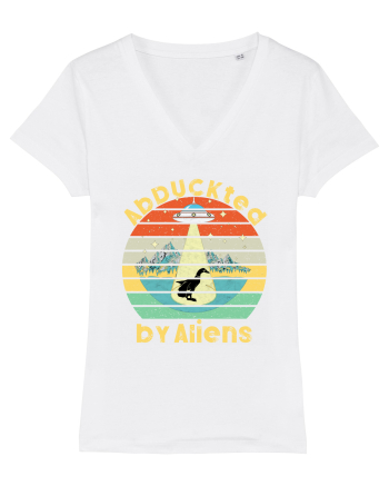 Abduckted by Aliens Vintage Sunset White