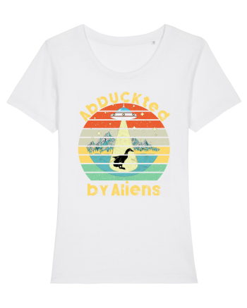 Abduckted by Aliens Vintage Sunset White
