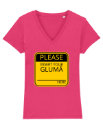 Please intert your glumă - sign Tricou mânecă scurtă guler V Damă Evoker