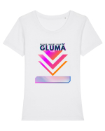 Please, insert your GLUMA here: Tricou mânecă scurtă guler larg fitted Damă Expresser