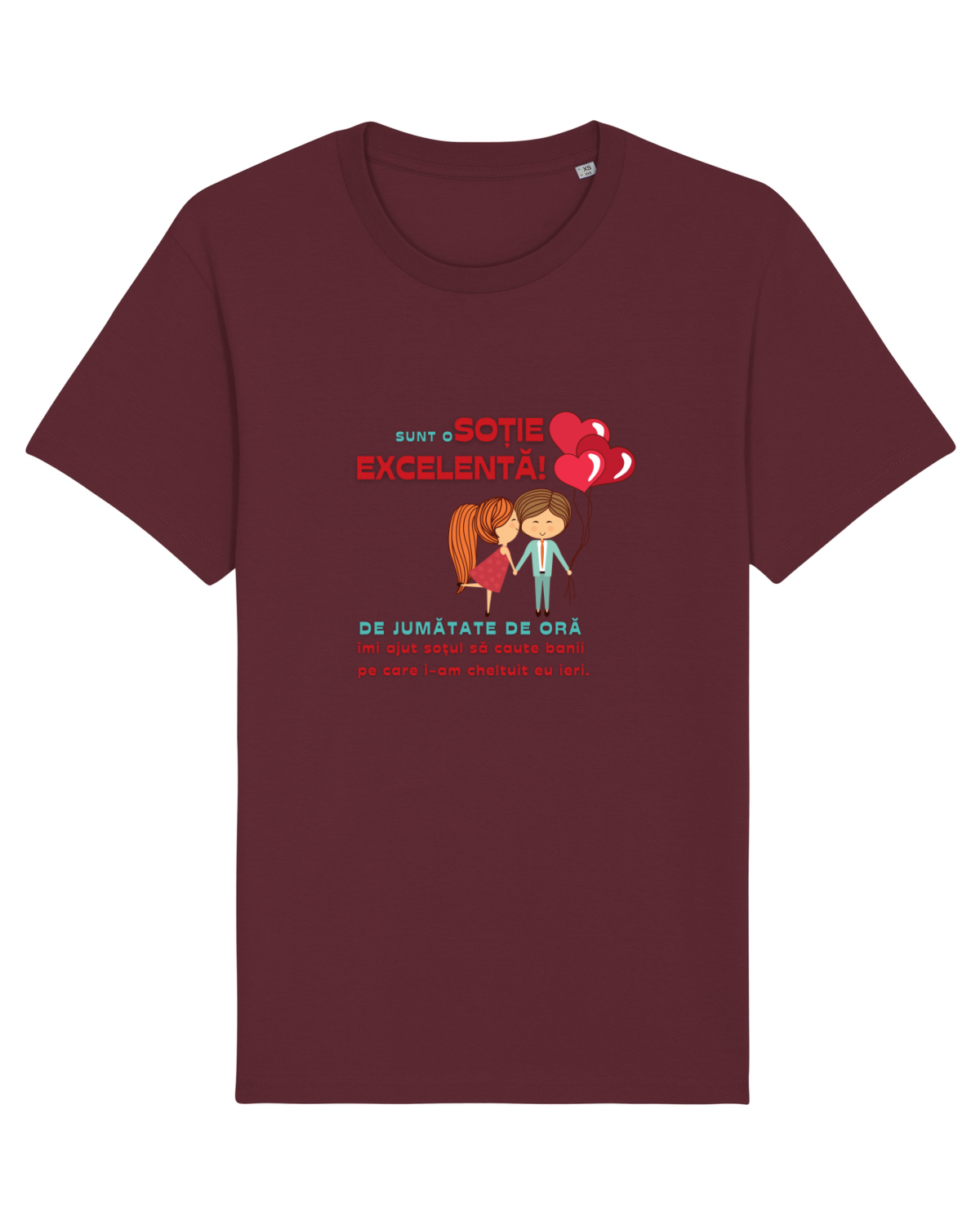 Tricou mânecă scurtă Unisex Rocker Burgundy