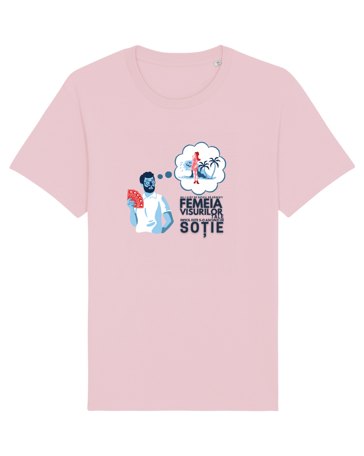 Tricou mânecă scurtă Unisex Rocker Cotton Pink