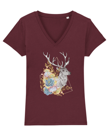 Floral cu Cerb Burgundy