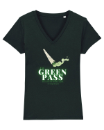 Green Pass Tricou mânecă scurtă guler V Damă Evoker