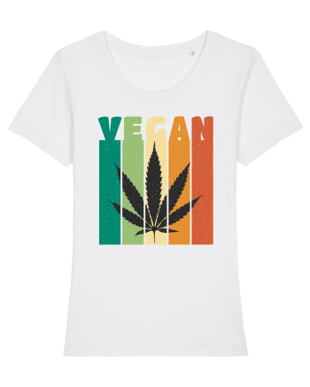 Vegan Weed Vintage Colors White