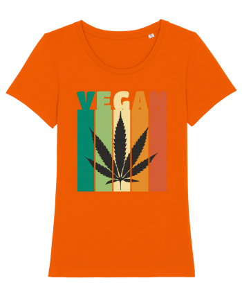 Vegan Weed Vintage Colors Bright Orange
