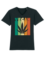 Vegan Weed Vintage Colors Tricou mânecă scurtă guler V Bărbat Presenter