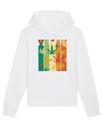 Vegan Vintage Weed Leaves White