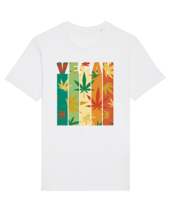 Vegan Vintage Weed Leaves White