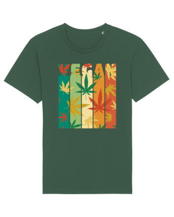 Vegan Vintage Weed Leaves Bottle Green