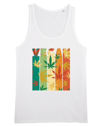 Vegan Vintage Weed Leaves White