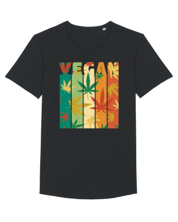 Vegan Vintage Weed Leaves Black