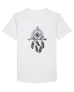Ochi Abstract cu Săgeată și Pene Tricou mânecă scurtă guler larg Bărbat Skater