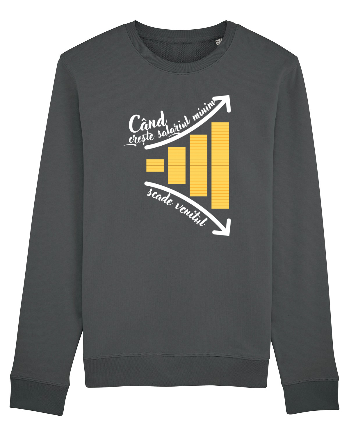 Bluză mânecă lungă Unisex Rise Anthracite