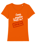 Ceva poziti in viata ta? Tricou mânecă scurtă guler larg fitted Damă Expresser