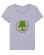 Tree Life Tricou mânecă scurtă guler larg fitted Damă Expresser