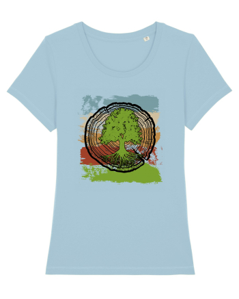 Vintage Life Tree Sky Blue