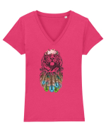 Dreamcatcher cu Tigru Tricou mânecă scurtă guler V Damă Evoker