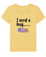 I Need a Hug(e amount of yarn.) Tricou mânecă scurtă guler larg fitted Damă Expresser