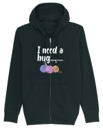 I Need a Hug(e amount of yarn.) alb Hanorac cu fermoar Unisex Connector