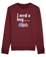I Need a Hug(e amount of yarn.) alb Bluză mânecă lungă Unisex Rise