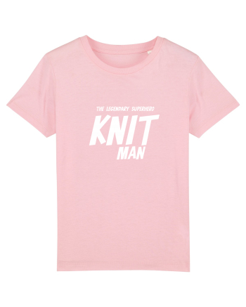 The Legendary Superhero Knit Man (versiunea 2) alb Cotton Pink