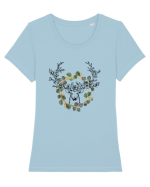 Dreamcatcher Verde cu Cerb Tricou mânecă scurtă guler larg fitted Damă Expresser