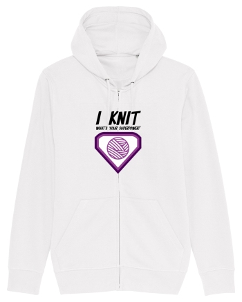 I Knit (what's your superpower) mov White